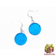 Арт. 02 бирюзовый - серьги круглые 1,5см на швензе