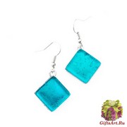 Арт. 02 морская волна - серьги 1,5x1,5см на швензе