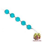 Арт. 02 морская волна - браслет с 5 круглыми элементами 1,8 см