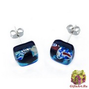 Арт. 235 серьги-гвоздики 1x1см