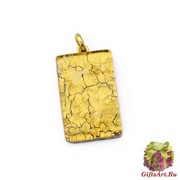 Арт.01 золотой - подвеска 2x3см муранское стекло