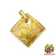 Арт.01 золотой - подвеска 3x3 см муранское стекло