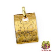 Арт.01 золотой - подвеска 3x4 см муранское стекло