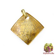 Арт.01 золотой - подвеска 4x4 см муранское стекло