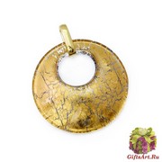 Арт.01 золотой - подвеска диам.5 см муранское стекло