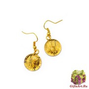 Арт.01 золотой - серьги круглые 1,5см на швензе