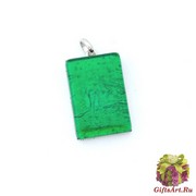 Арт. 02 зеленый - подвеска 2x3 см муранское стекло