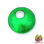 Арт. 02 зеленый - подвеска круглая 4,5см муранское стекло