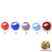 RD17 Кольцо Самоцветы (1) муранское стекло
