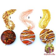 2014-94(1) Колье Disco на бисере 50 см муранское стекло