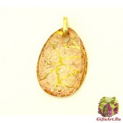 NV16 Подвеска Бонди' капля цвет розово-золотой муранское стекло