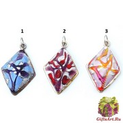 ZN11P Подвеска Джемма ромб 4,5х3см 3 цвета муранское стекло
