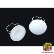 RD16 Кольцо Snow на металлической основе free-size муранское стекло