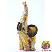 MD01 Статуэтка Слон с мурринами и золотом h16cm муранское стекло MD01 Статуэтка Слон с мурринами и золотом h16cm муранское стекло