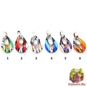 RD14 Подвеска Блюз (1) 5х3,2см  муранское стекло