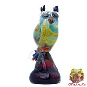 Скульптура Сова Муранское стекло в технике Calcedonio. Италия. Высота 26 см