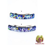 арт.231-239 Заколка большая 9 см с серебром муранское стекло