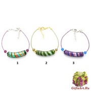 2015-13/maz Браслет Парамарибо с 1 бусиной-тубой 6 см муранское стекло