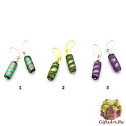 2015-13/maz Серьги Парамарибо с бусиной-тубой муранское стекло