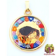 Mur БМ Подвеска  диам.2,3см Климт Поцелуй на золоте с мурринами