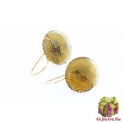 RS31 Серьги Грани цвет золото муранское стекло