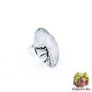 RS31 Кольцо Грани цвет серебро муранское стекло