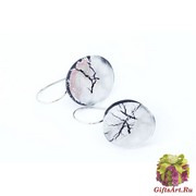 RS31 Серьги Грани цвет серебро муранское стекло