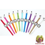 Часы кварцевые с большим квадратным циферблатом и мурринами микс 11 цветов