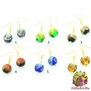 VacO9290 Серьги Бетти круглые бусины муранское стекло