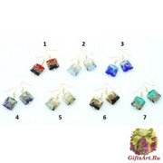 Vac/O9290 Серьги Бетти квадратные бусины муранское стекло