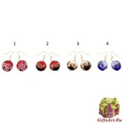 Vac/O9290 Серьги Бетти плоские бусины муранское стекло