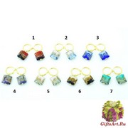 Vac/O Gilda spazio Серьги Бетти квадратные бусины муранское стекло