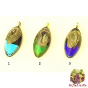 ZN10 Подвеска Cosmic mind с кальцедоном муранское стекло