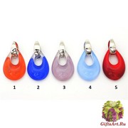 RD17 Подвеска Самоцветы (1)  5х3 см муранское стекло