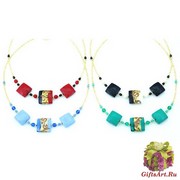 2017-1/maz Колье Эмми 4 цвета 45+5 см муранское стекло