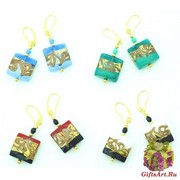 2017-1/maz Серьги Эмми 4 цвета 1,7х1,7 см муранское стекло