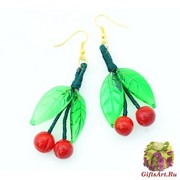LV10 Серьги Черри 5,5 см муранское стекло