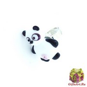 LV26 Кольцо Панда 3 см муранское стекло