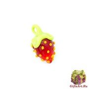 LV01 Подвеска маленькая Клубника 3 см муранское стекло