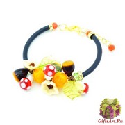 LV53 Браслет Лисицын Лес 19+3 см муранское стекло