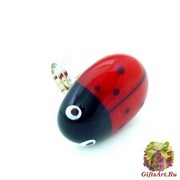 LV32 Кольцо Божья Коровка 3,5 см муранское стекло