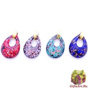 DP02 Подвеска Spark с авентурином 4 цвета (5х3,5 см) муранское стекло