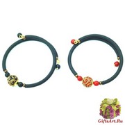 2017-9/maz Браслет Марианна с авентуриновым узором на каучуке муранское стекло