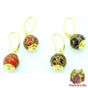 2017-9/10/maz Серьгие Марианна с авентуриновым узором 10мм муранское стекло