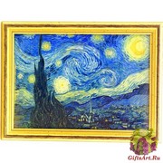 NV110 Репродукция В.Ван Гога &quot;Звездная ночь&quot; на муранскоем стекле размер А4