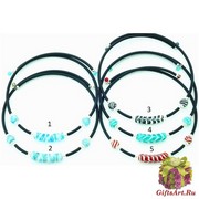 S601-N/maz Колье на черном каучуке 5 цветов