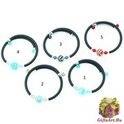 S601-N/maz Браслет на черном каучуке 5 цветов