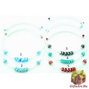 S601-N/maz Колье на белом каучуке 5 цветов