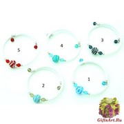 S601-N/maz Браслет на белом каучуке 5 цветов