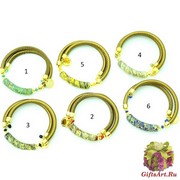 Vac/B9487 Браслет Эстер на бронзовой коже 6 цветов муранское стекло